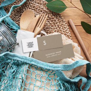 Your Logo Minimalist Beige Tan White Price Tag