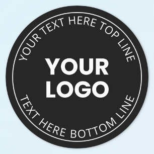 Your Logo Minimalistic Style Classic Round Sticker