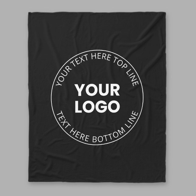 Your Logo Minimalistic Style Fleece Blanket (Creator Uploaded)