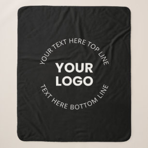 Your Logo Minimalistic Style Sherpa Blanket