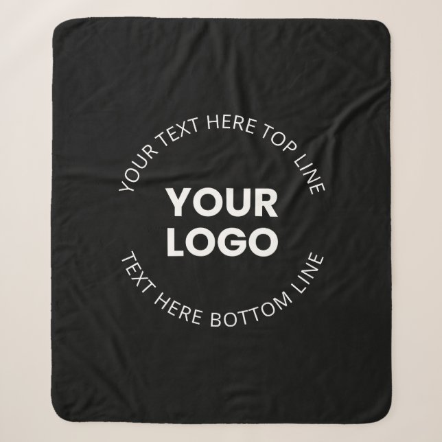 Your Logo Minimalistic Style Sherpa Blanket (Front)
