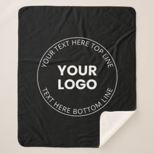 Your Logo Minimalistic Style Sherpa Blanket