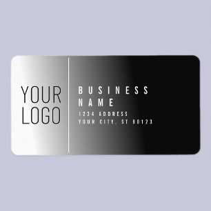 Your Logo   Modern Black & White Return Address Label