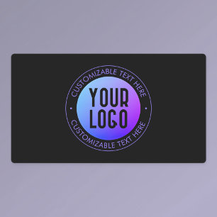 Your Logo & Modern Blue & Purple Ombre Gradient