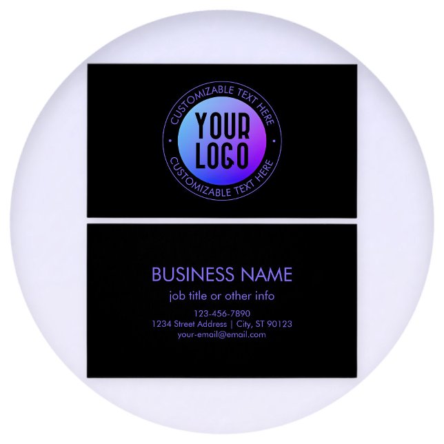 Your Logo & Modern Blue & Purple Ombre Gradient (Creator Uploaded)