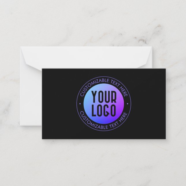 Your Logo & Modern Blue & Purple Ombre Gradient Card (Front)