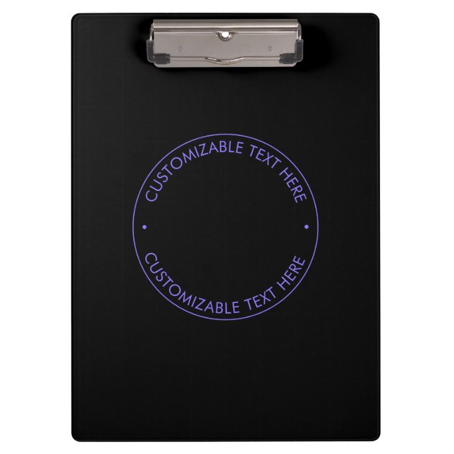 Your Logo & Modern Blue & Purple Ombre Gradient Clipboard (Front)