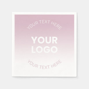 Your Logo   Modern Dusty Pink & White Ombre Napkin
