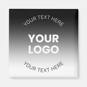 Your Logo   Modern Editable Black & White Gradient Magnet