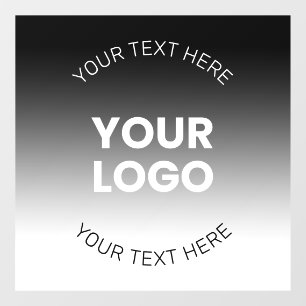 Your Logo   Modern Editable Black & White Gradient Window Cling