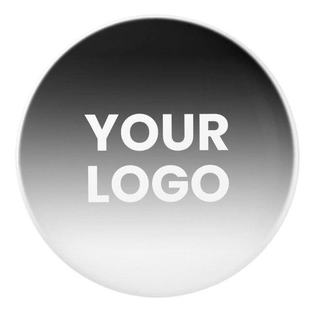 Your Logo & Modern Editable Colour Gradient Ceramic Knob (Front)