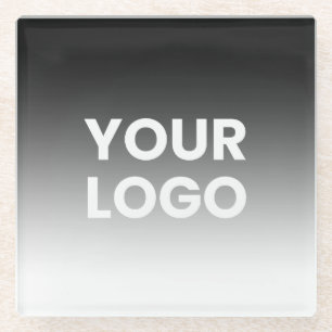 Your Logo & Modern Editable Colour Gradient Glass Coaster