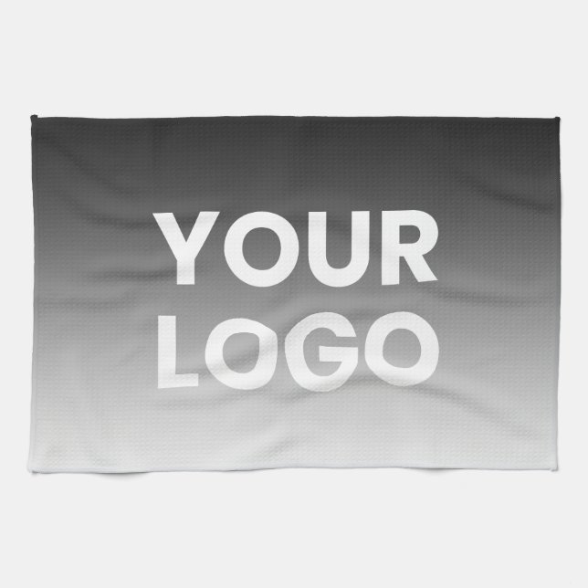Your Logo & Modern Editable Colour Gradient Kitchen Towel (Horizontal)