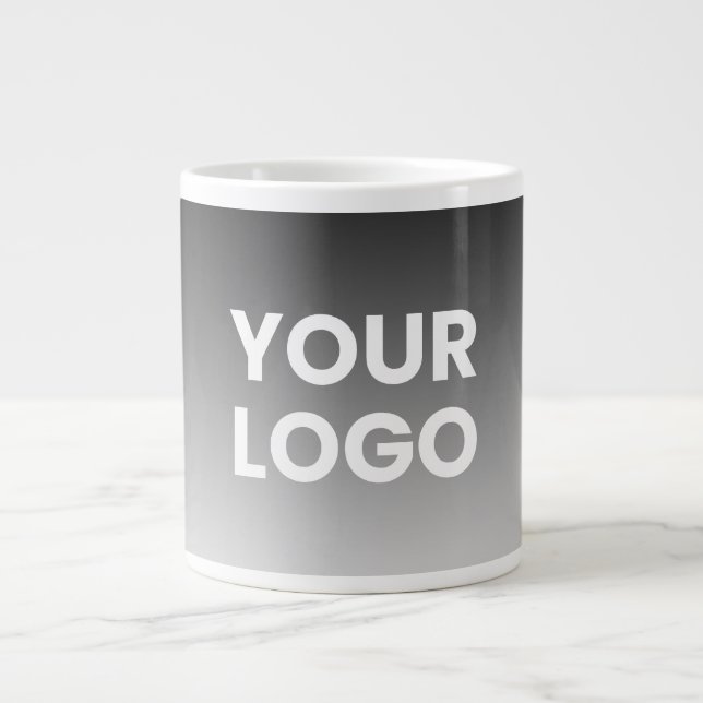 Your Logo & Modern Editable Colour Gradient Large Coffee Mug (Front)