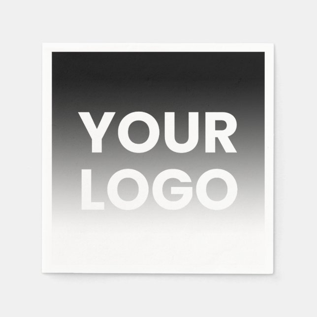 Your Logo & Modern Editable Colour Gradient Napkin (Front)