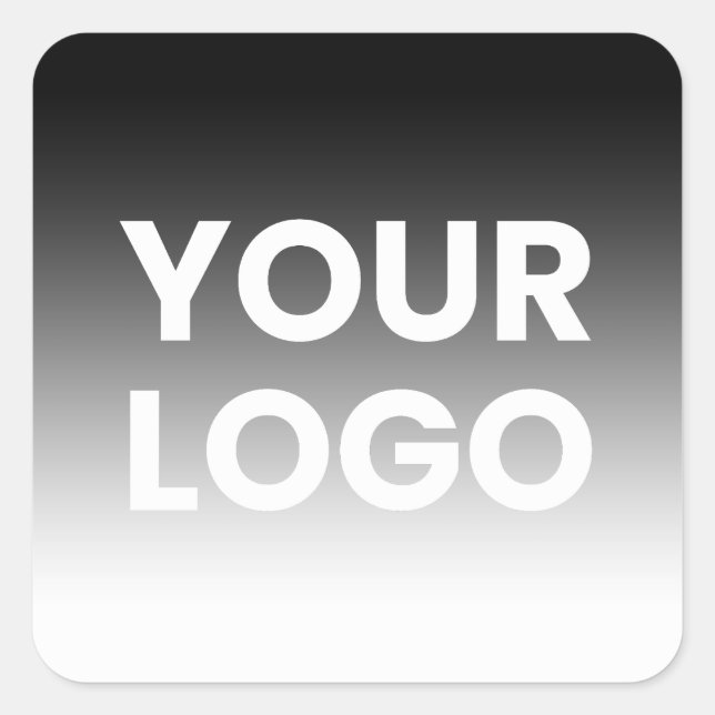 Your Logo & Modern Editable Colour Gradient Square Sticker (Front)