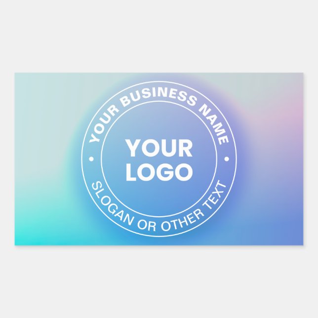 Your Logo | Modern Fading Colour Ombre & White Tex Sticker (Front)