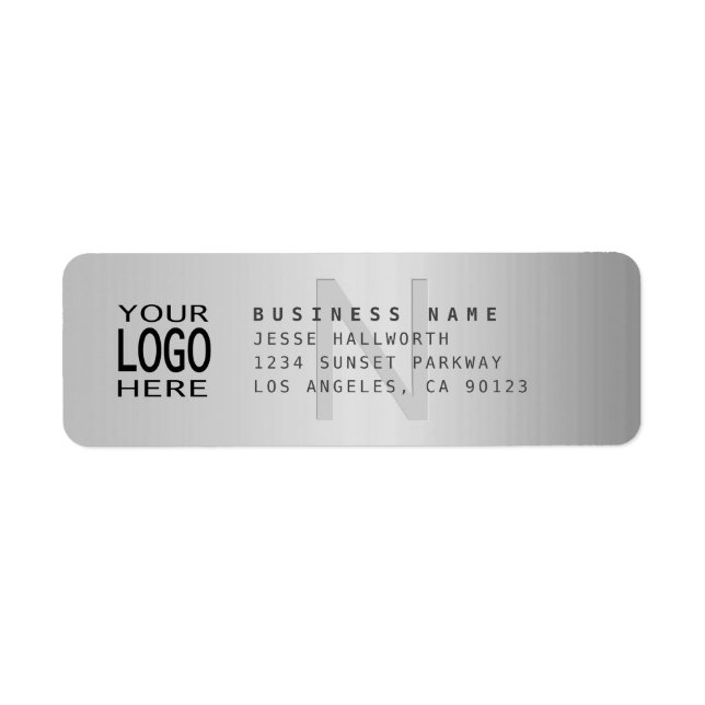 Your Logo & Modern Faux Metal Return Address (Front)