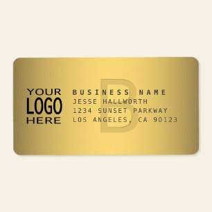Your Logo & Modern Faux Metal Return Address Label