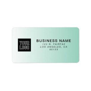 Your Logo Modern Green Gradient Return Address Label