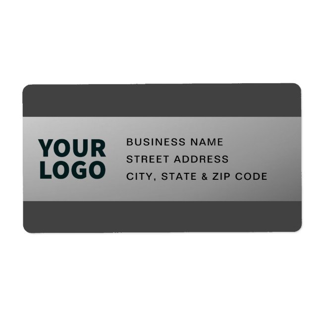 Your Logo | Modern Grey Gradient Return Address (Front)