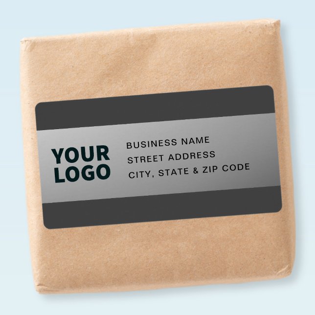 Your Logo | Modern Grey Gradient Return Address (Creator Uploaded)