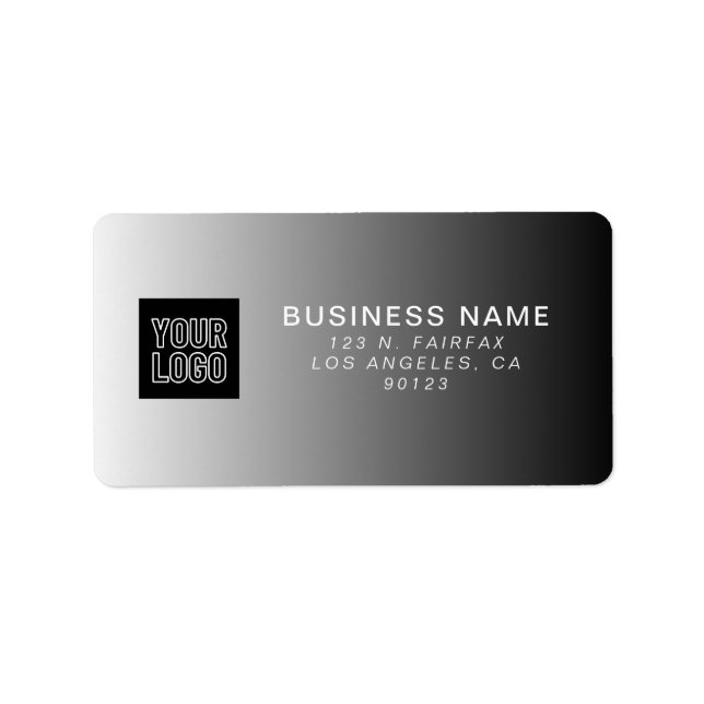 Your Logo | Modern Grey Gradient Return Address Label (Front)