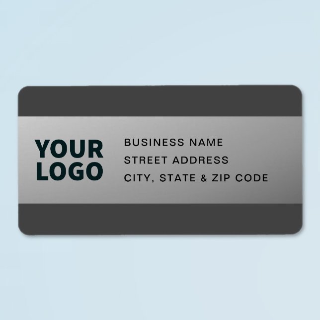 Your Logo | Modern Grey Gradient Return Address Label (Creator Uploaded)
