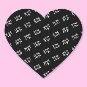 Your Logo   Modern Repeating Pattern Heart Sticker