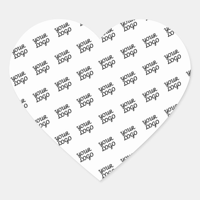 Your Logo | Modern Repeating Pattern Heart Sticker (Front)