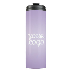 Your Logo & Modern Simple Ombre   Dark Gray Thermal Tumbler
