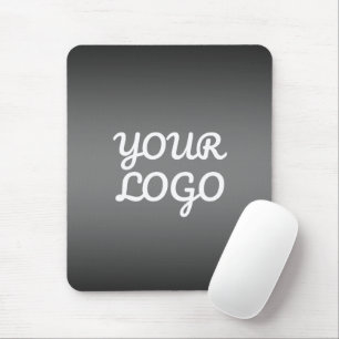 Your Logo & Modern Simple Ombre   Dark Grey Mouse Pad