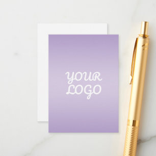 Your Logo & Modern Simple Ombre Lavender Enclosure Card