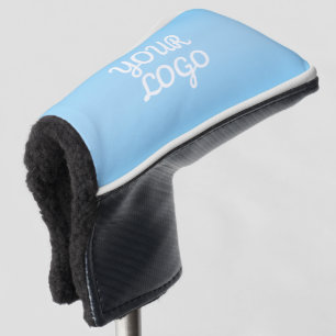 Your Logo & Modern Simple Ombre   Light Blue Golf Head Cover