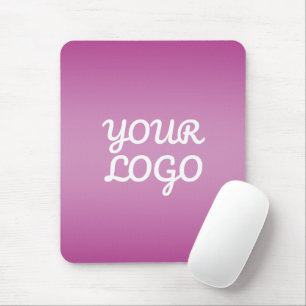 Your Logo & Modern Simple Ombre   Purple Mouse Pad