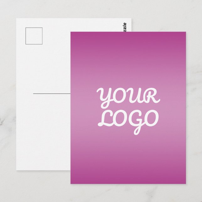 Your Logo & Modern Simple Ombre | Purple Postcard (Front/Back)