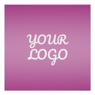 Your Logo & Modern Simple Ombre Purple Poster