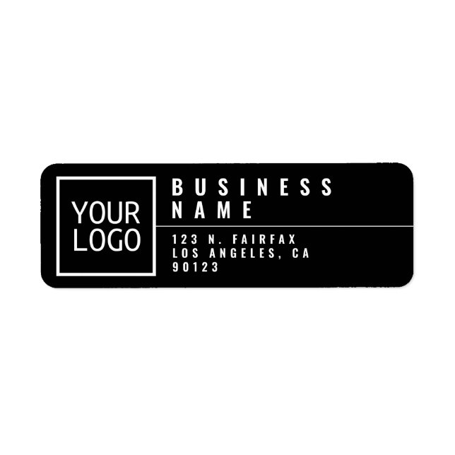 Your logo Modern Stylized Black Return Address  (Front)