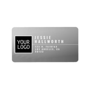 Your Logo Modern Stylized Grey Return Address Label