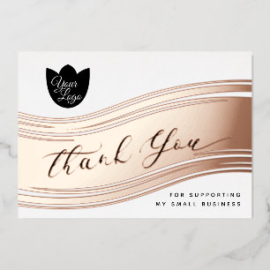 Your Logo Modern Thank You Real Foil Discount Card