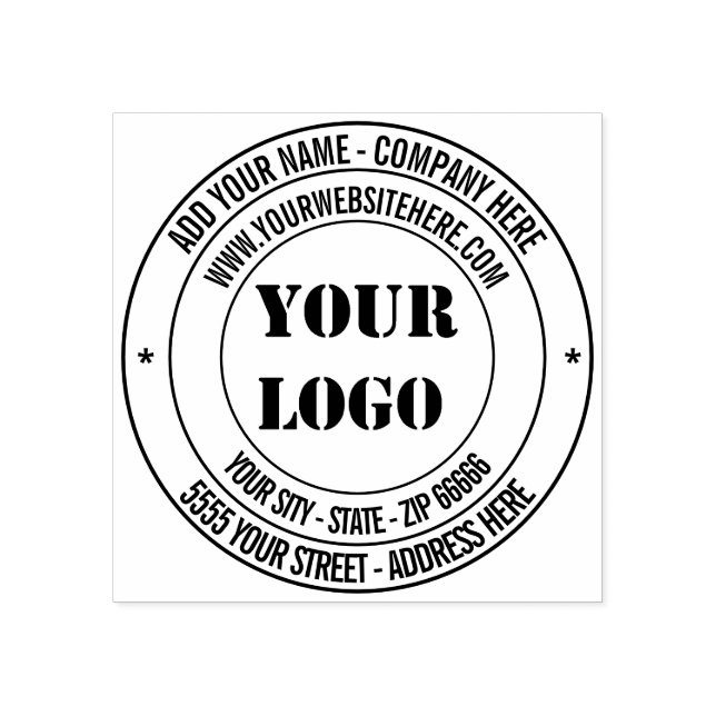 Your Logo Name Address Website Rubber Stamp (Imprint)