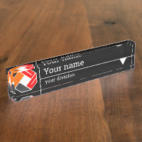 Your logo, name and division - black background de