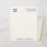 Your Logo Name Colours Personalized Letterhead<br><div class="desc">Custom Name Simple Personalized Business Office Letterhead with Logo - Add Your Logo - Image / Business Name - Company / Address / Contact Information - Website / E-mail / Phone - Resize and move or remove and add elements / image / text with customization tool. Choose / add your...</div>