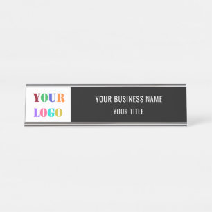 Your Logo Name Info and Colours Business Office Desk Name Plate