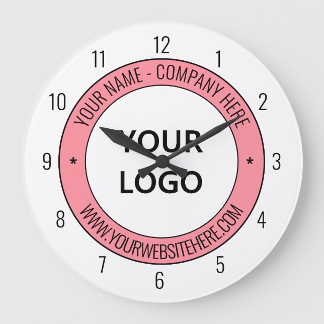 Your Logo Name Promotional Personalized Colours Large Clock (Front)