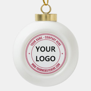 Your Logo Name Website Christmas Ornament Company