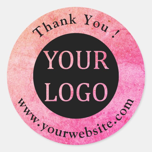 Your Logo, Name & Website Classic Round Sticker (Front)