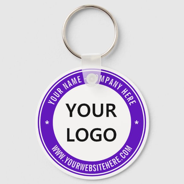 Your Logo Name Website Colour Promotional Keychain (Front)