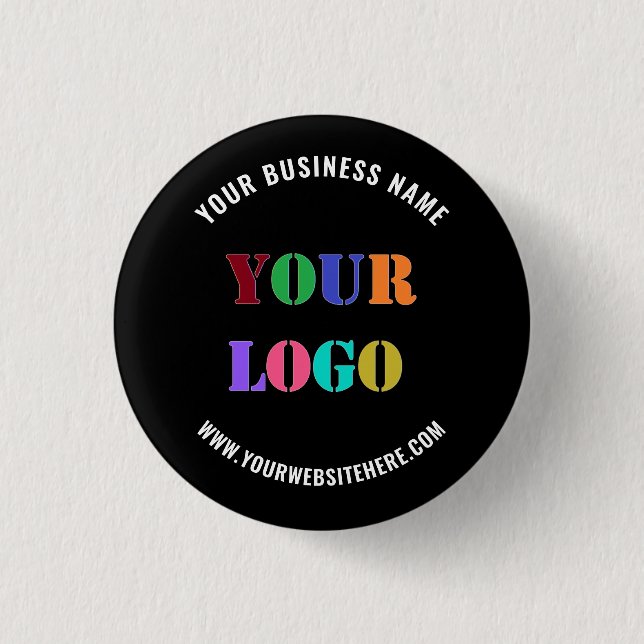Your Logo Name Website Colours Promotional Button (Front)