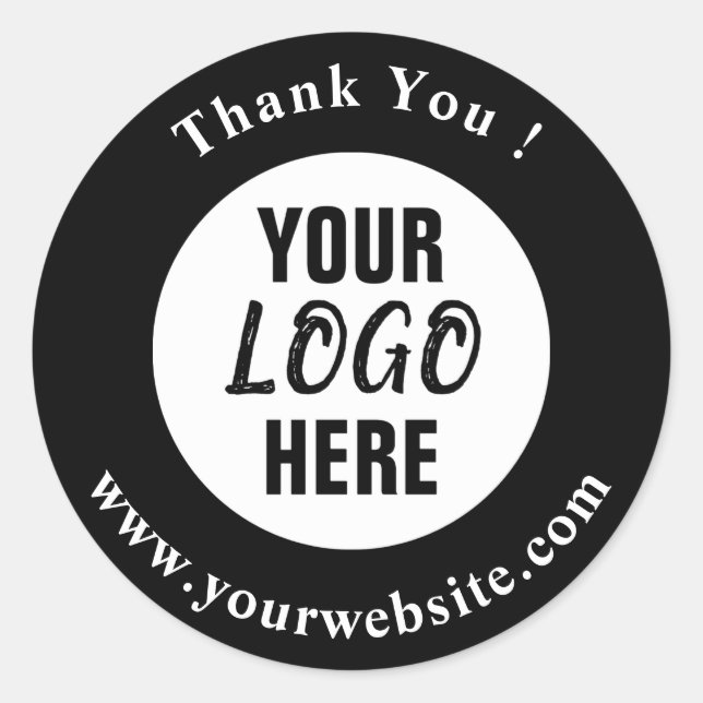 Your Logo, Name & Website Promo Classic Round Classic Round Sticker (Front)